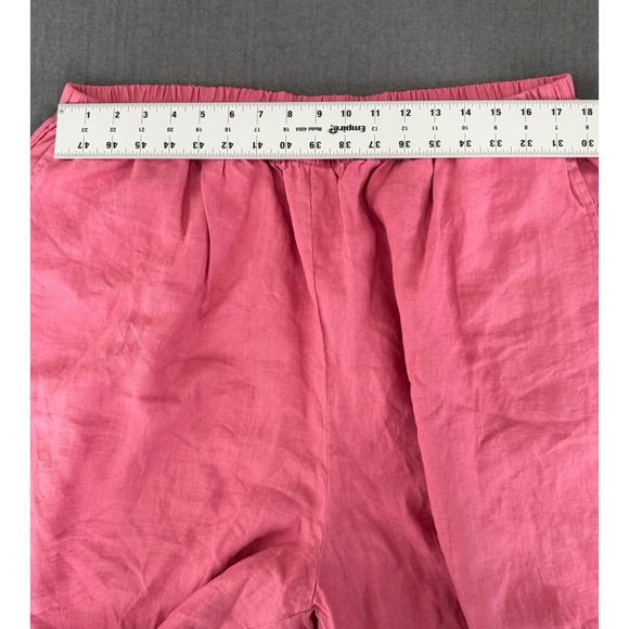 Flax Wide Leg Linen Pants Womens 3G 3XL 24 26 Pink Relaxed Coastal Resortwear - Picture 6 of 10